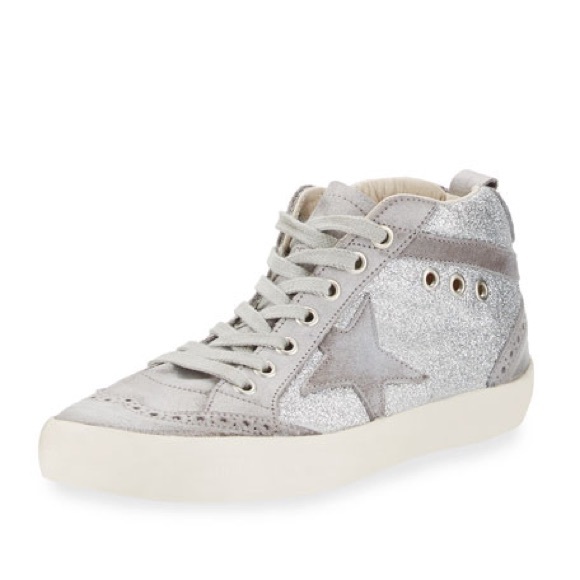 Silver sparkly Golden Goose Midstar sneakers - Picture 2 of 9